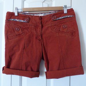 Anthropologie Gidra Cotton Shorts in Rust
